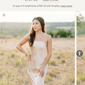 Revelry Leo satin bridesmaid dress